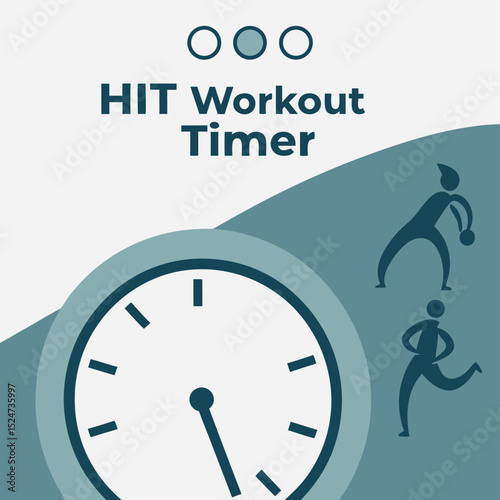 Illustrated HIIT workout timer concept