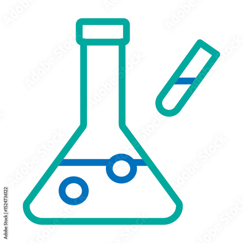 Medical Research Lab Vector Line Blue Bluish Green Icon Design