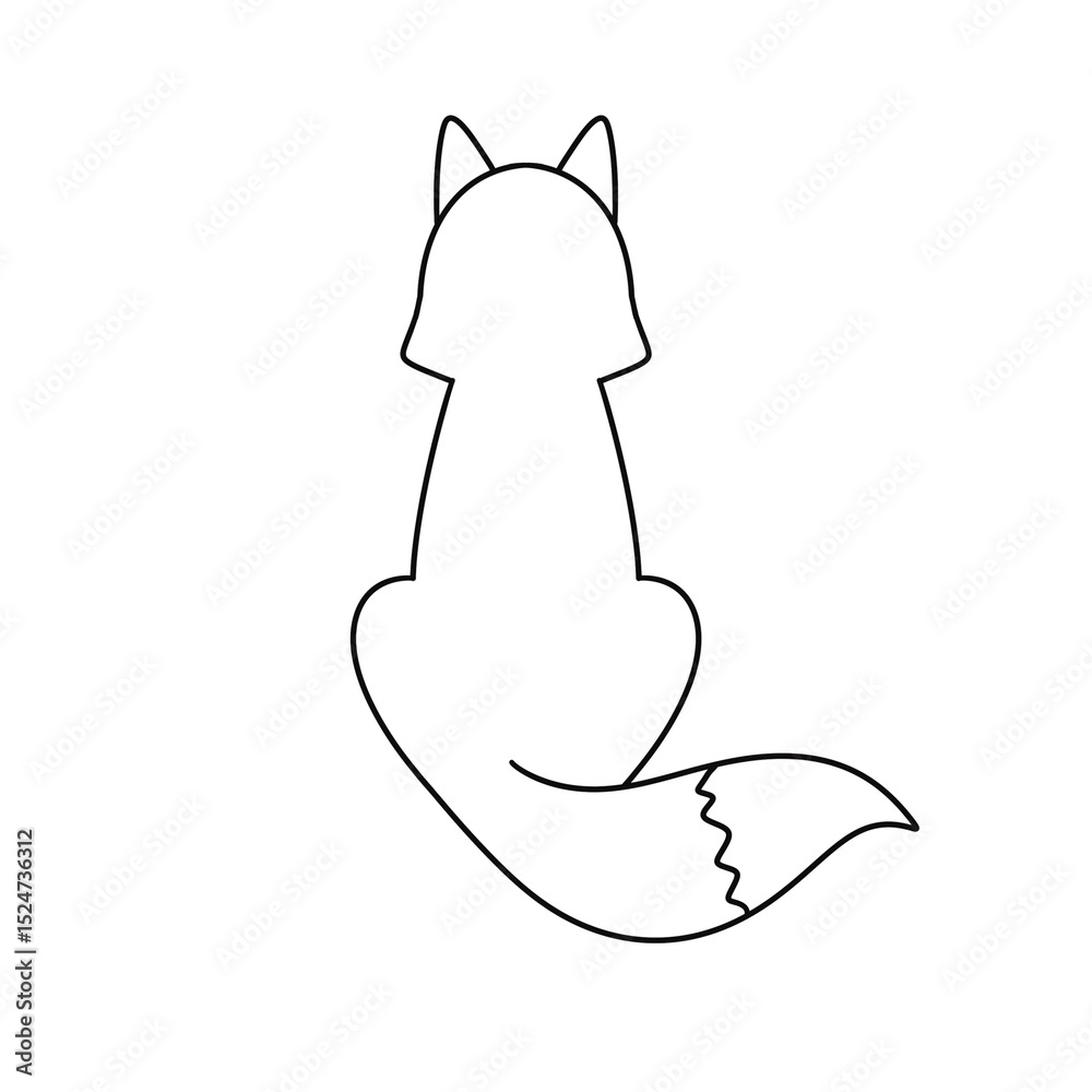 Naklejka premium A white fox is sitting on its hind legs