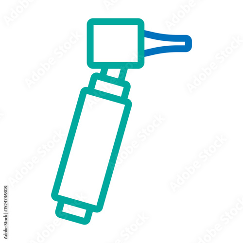 Otoscope Vector Line Blue Bluish Green Icon Design