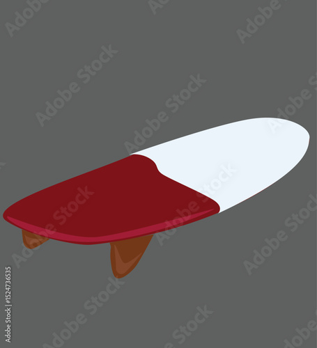 surfing board. Wooden surfboard. wood board for summer beach activity, surfing on sea waves.