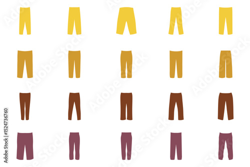 Trousers Silhouette Icon Set Design