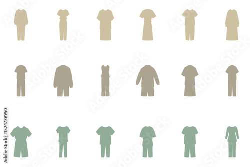 Simple Clothes Icon Set. Fashion Design