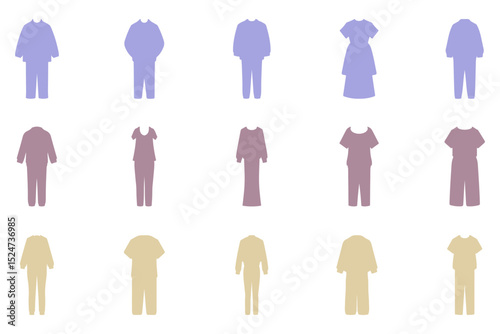 Simple Clothes Icon Set. Fashion Design