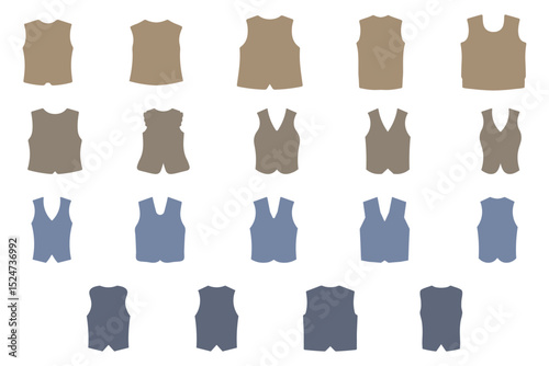 Simple Vest Icon Set Design