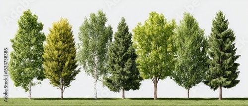Lush Green Forest Trees  Birch  Maple  Pine  Spruce  Sycamore  Nature Scene