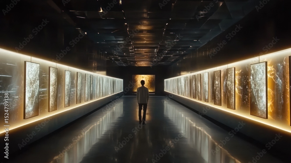 Obraz premium Modern gallery, empty hall