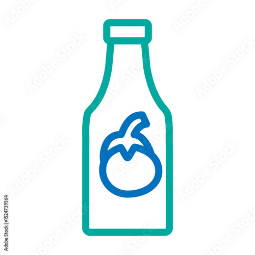 Ketchup Vector Line Blue Bluish Green Icon Design