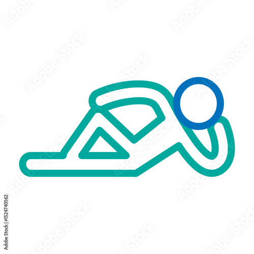Relaxation  Vector Line Blue Bluish Green Icon Design