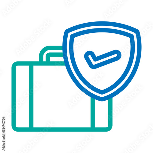 Travel Safety Tips  Vector Line Blue Bluish Green Icon Design