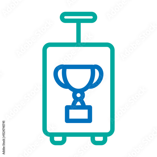 Travel Rewards Programs  Vector Line Blue Bluish Green Icon Design