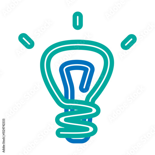 Intellegence Vector Line Blue Bluish Green Icon Design