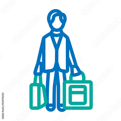 Travel Vector Line Blue Bluish Green Icon Design