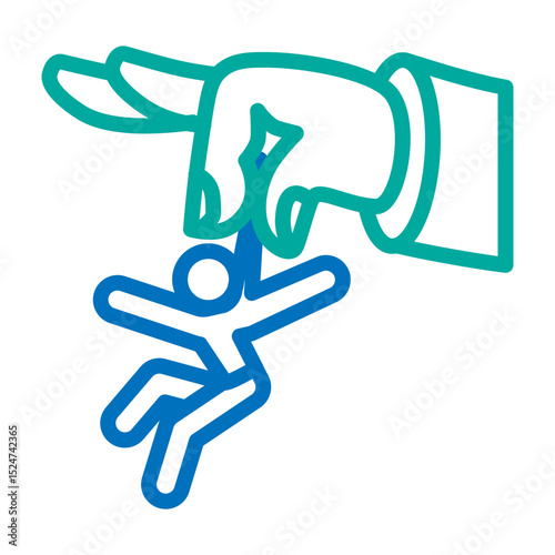 Throw Vector Line Blue Bluish Green Icon Design