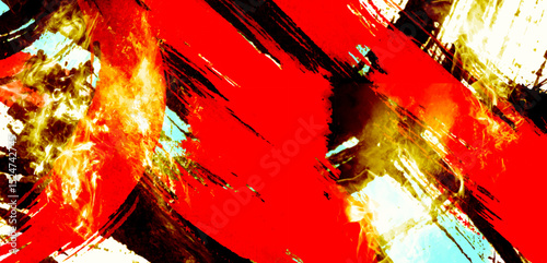 Abstract background, A dynamic abstract background with bold ink splashes, Playful and Colorful Pop Art Comic Book Sound Effects, Vibrant Orange and Red Flames on Dark Grunge Backgrounds.