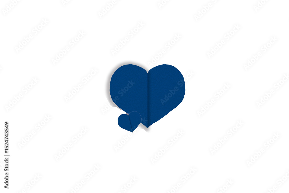 Isolated blue paper heart shape on transparent background. Valentine's Day. Red heart with shadow. Love. Illustration. Isolated blue paper heart shape on transparent background. Valentine's Day. Red heart with shadow. Love. Illustration.