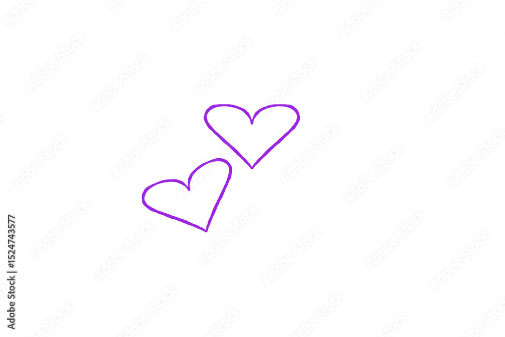 Purple paper heart shape isolated on transparent background. Valentine's Day. Red heart with shadow. Love. Illustration. Purple paper heart shape isolated on transparent background. Valentine's Day. Red heart with shadow. Love. Illustration.