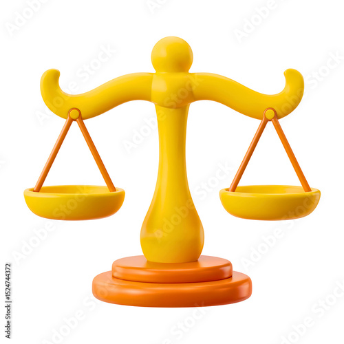 Justice scale 3D rendering icon