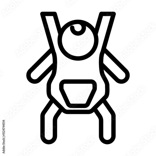 Baby Carrier Vector Line Icon Design