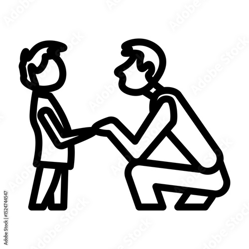 Gentle Parenting Vector Line Icon Design