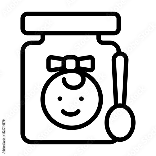 Baby Food Jar Vector Line Icon Design