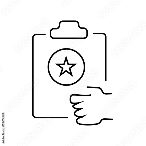 Insurance policy icon, vector line icon isolated on white background
