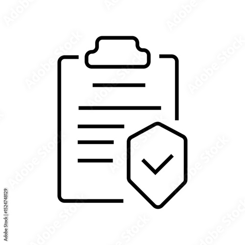 Insurance policy icon, vector line icon isolated on white background
