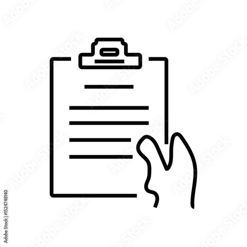 Insurance policy icon, vector line icon isolated on white background