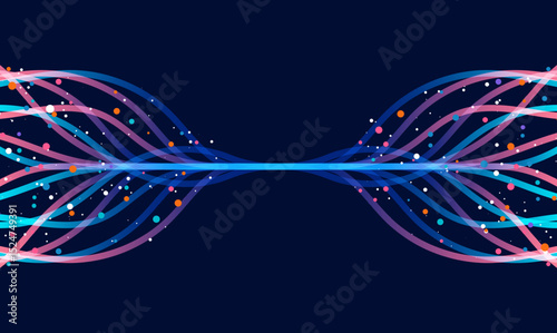 Ai technology. Concept of artificial intelligence. Dots lines. Digital, communication, science, networks