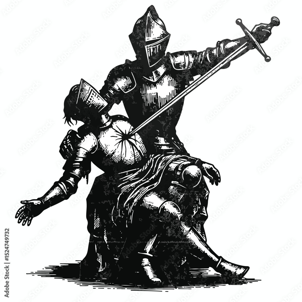 medieval knight with sword
