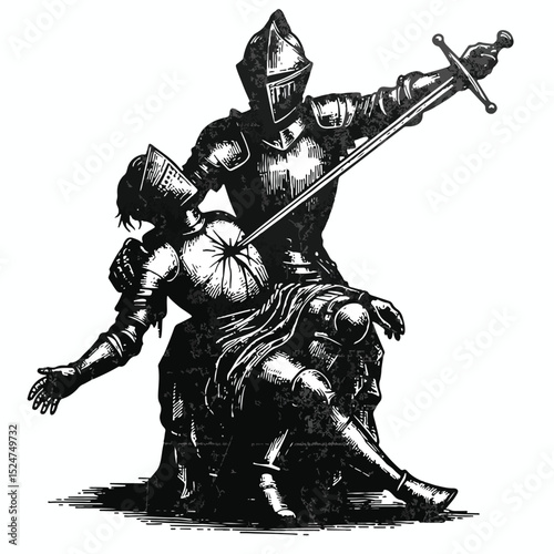 medieval knight with sword