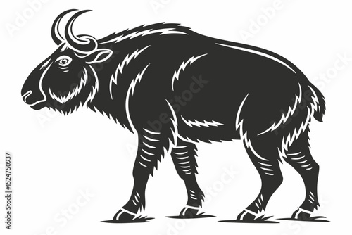 takin sihouette black vector