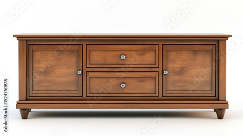 TV stand with storage drawers, isolated on white background
