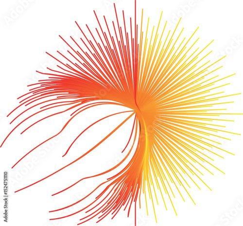 Imagine a vibrant, abstract burst of energy emanating from a central point.