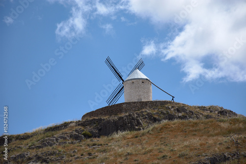 Windmills of Consuegra in the province of Toledo in La Mancha, reminiscent of the Spain of Don Quixote
