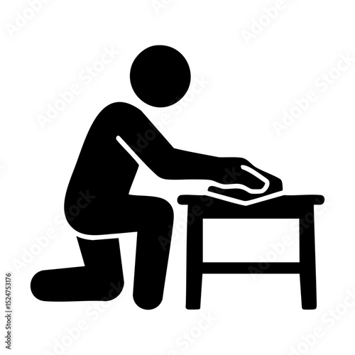 Person assembling or repairing furniture icon