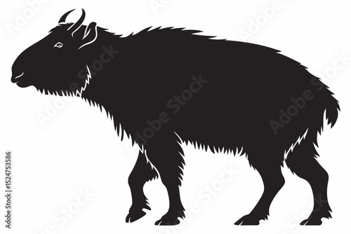 takin sihouette black vector