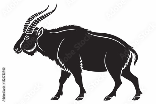 takin sihouette black vector