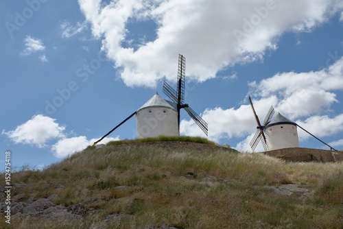 Windmills of Consuegra in the province of Toledo in La Mancha, reminiscent of the Spain of Don Quixote