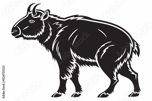 takin sihouette black vector