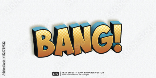 Bang!.eps 3D Cartoon Editable Text Effect | Premium Font Template