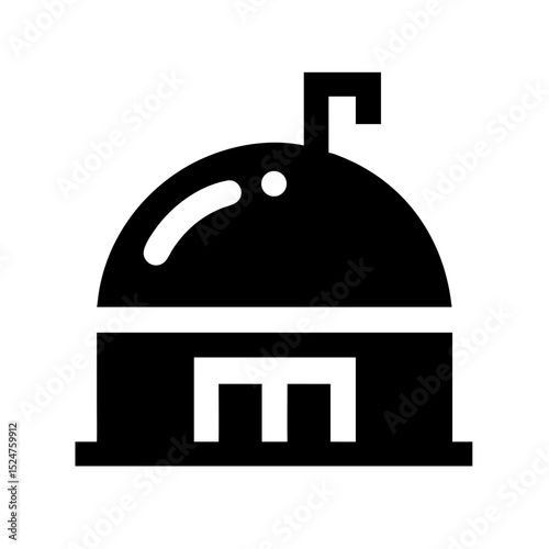 Habitat dome for space colony icon vector illustration
