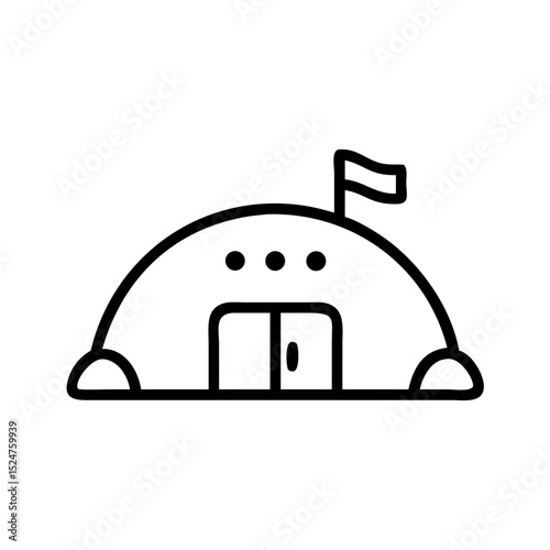 Extraterrestrial colony dome icon vector illustration