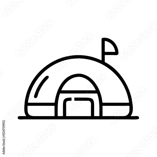 Sci fi space habitat dome icon vector illustration