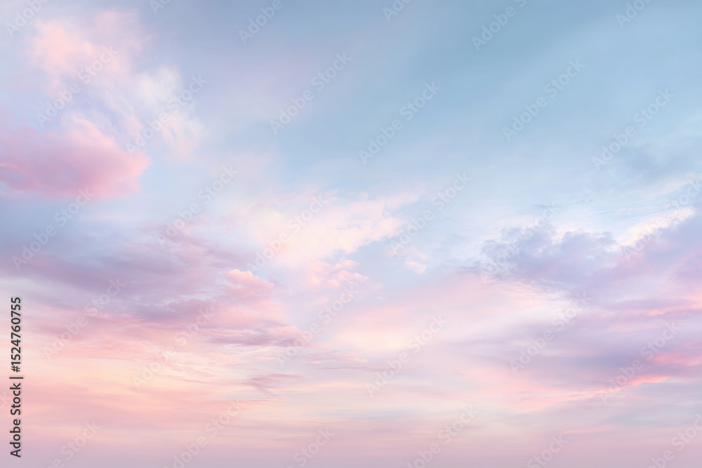 Obraz premium serene sky gradient blending soft blue gentle pink and subtle violet hues