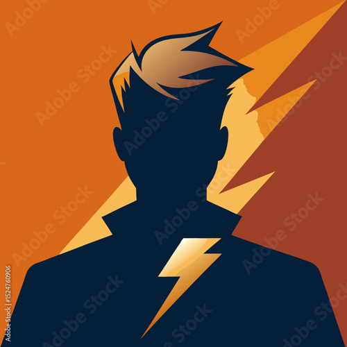 Lightning powered intuitive thinking icon vector illustration