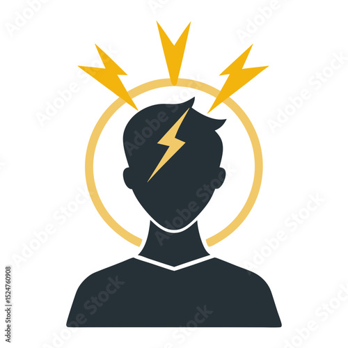 Intuitive insight bolt icon vector illustration