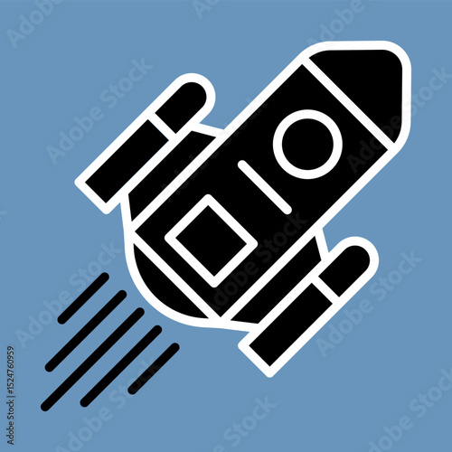 Space Rocket Launch Icon Design