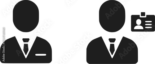 Vector Illustration of Business People and ID Badge