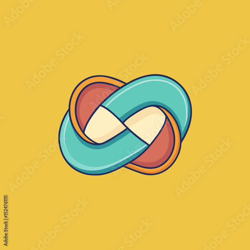 Minimal möbius ribbon loop icon vector illustration